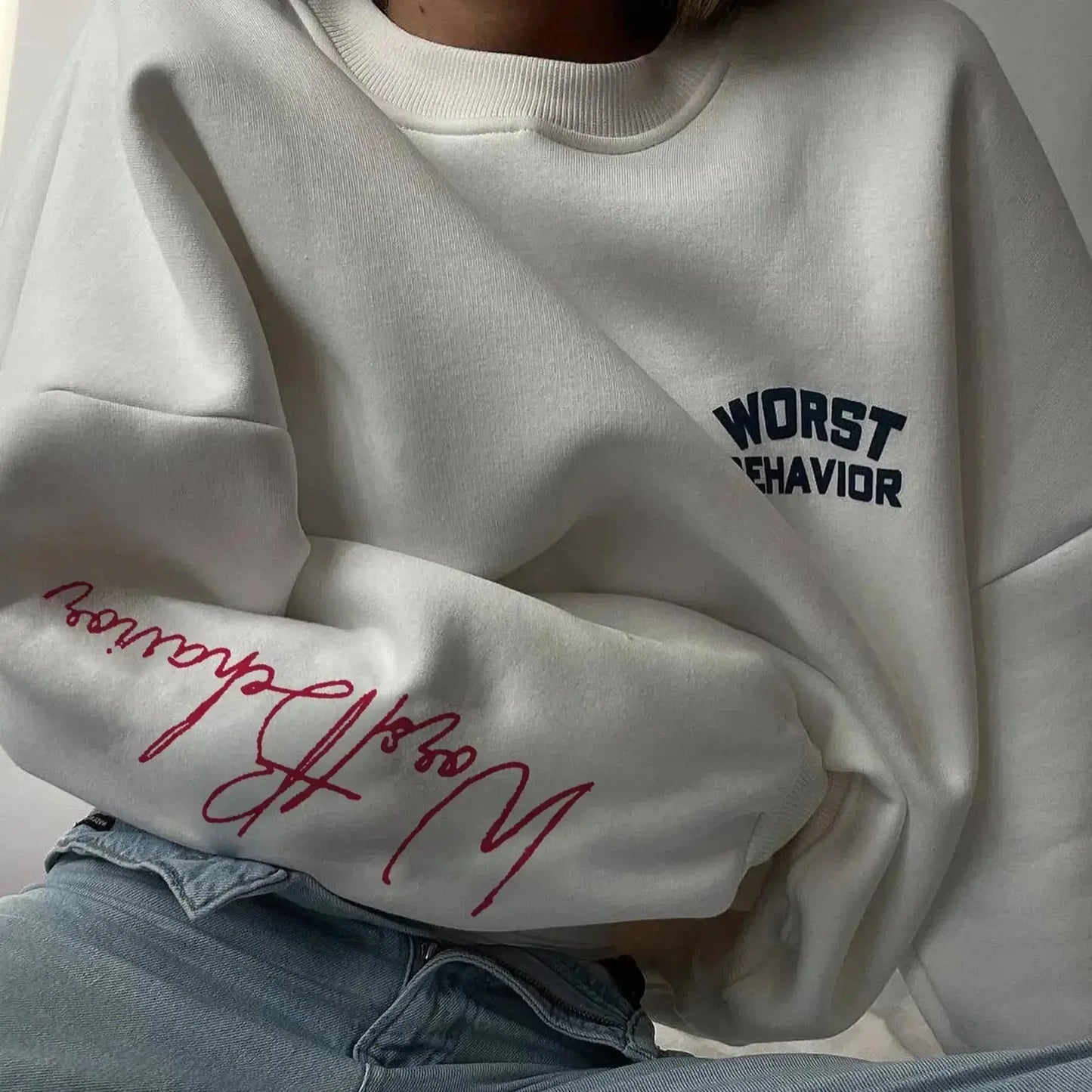 Women's Fashion Round Neck Sweater - Plush Fashion Hub