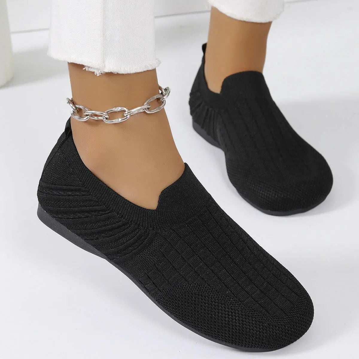 Women's Fashion Solid Color Casual Flat Shoes - Plush Fashion Hub