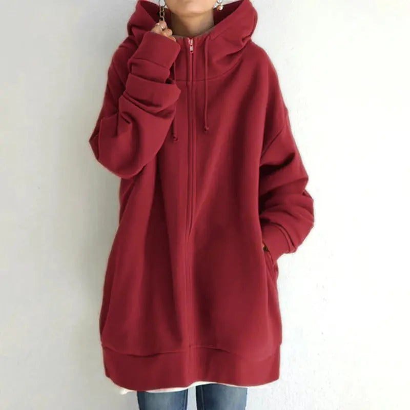 Women's Fuzzy Hoodies Long Sport Pullover Hoodie - Plush Fashion Hub