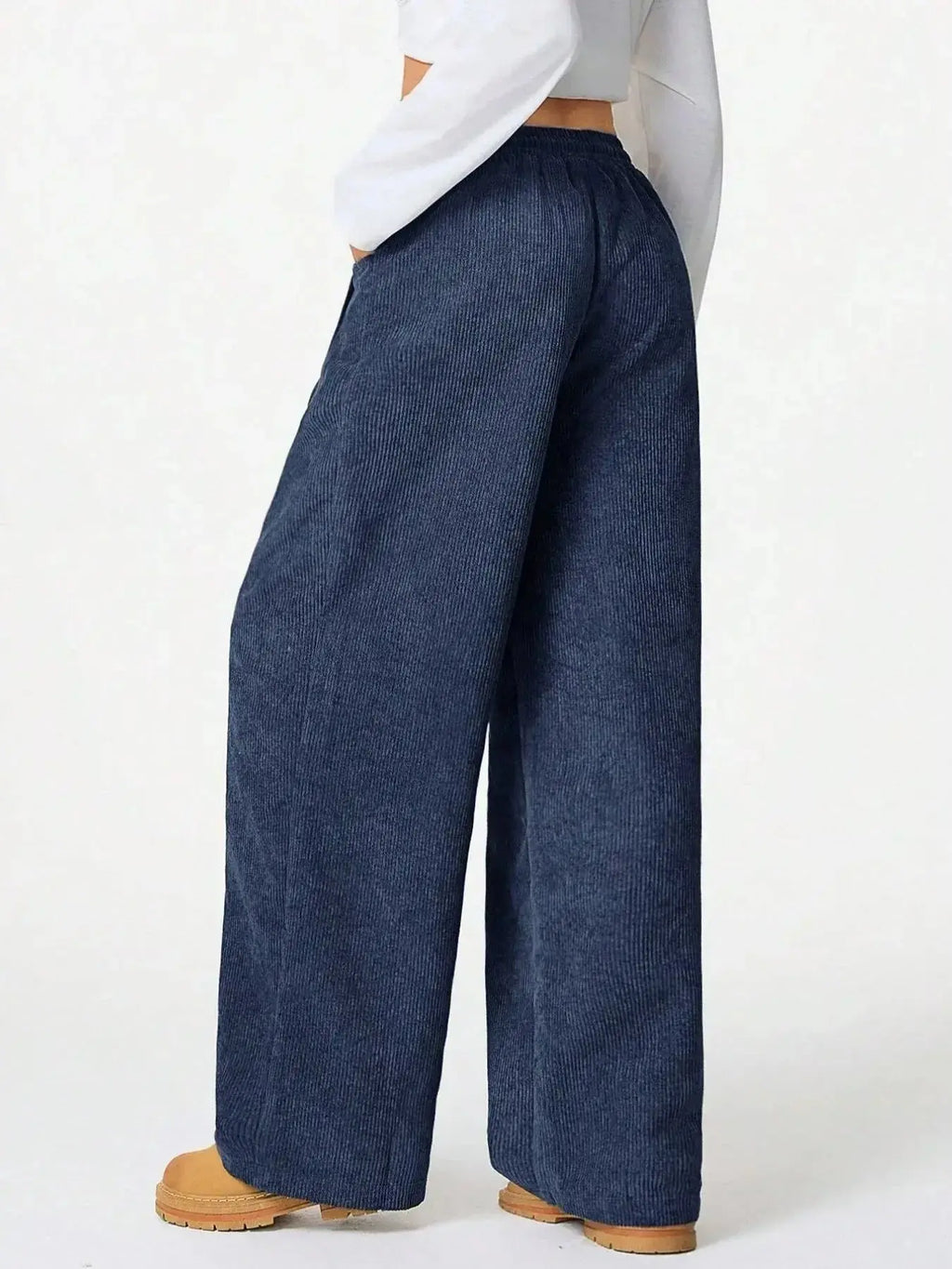 Drawstring Wide Leg Pants - Plush Fashion Hub