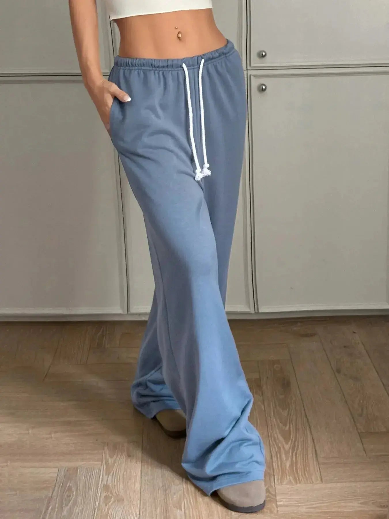Drawstring Wide Leg Pants - Plush Fashion Hub