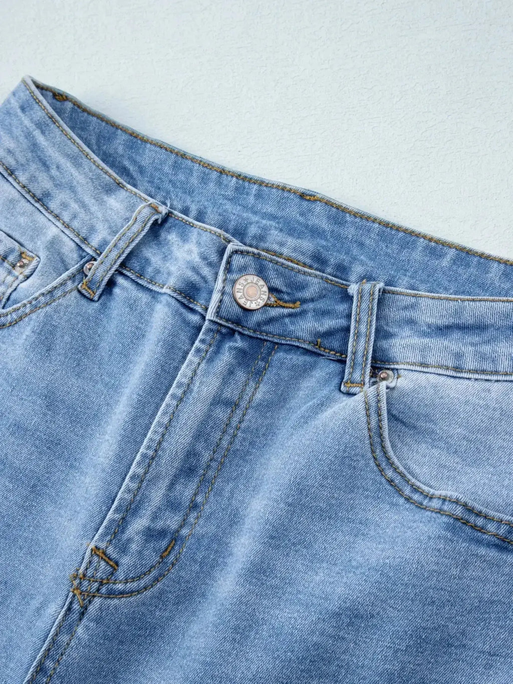 High Waist Wide Leg Washed Jeans - Plush Fashion Hub