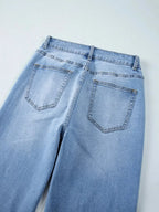 High Waist Wide Leg Washed Jeans - Plush Fashion Hub