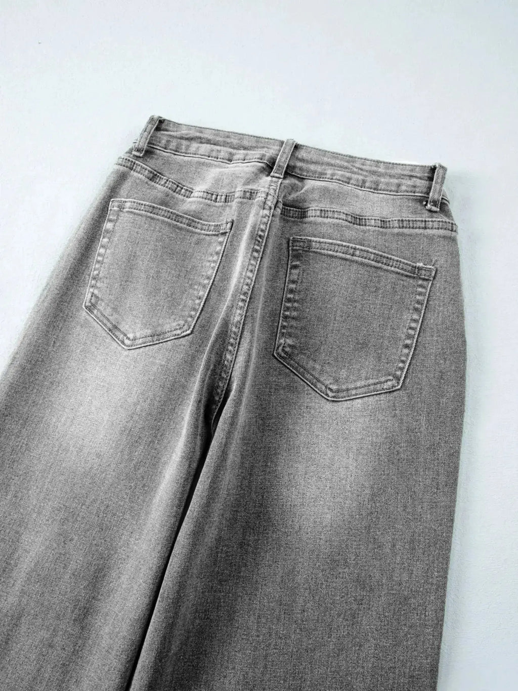 High Waist Wide Leg Washed Jeans - Plush Fashion Hub