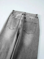 High Waist Wide Leg Washed Jeans - Plush Fashion Hub