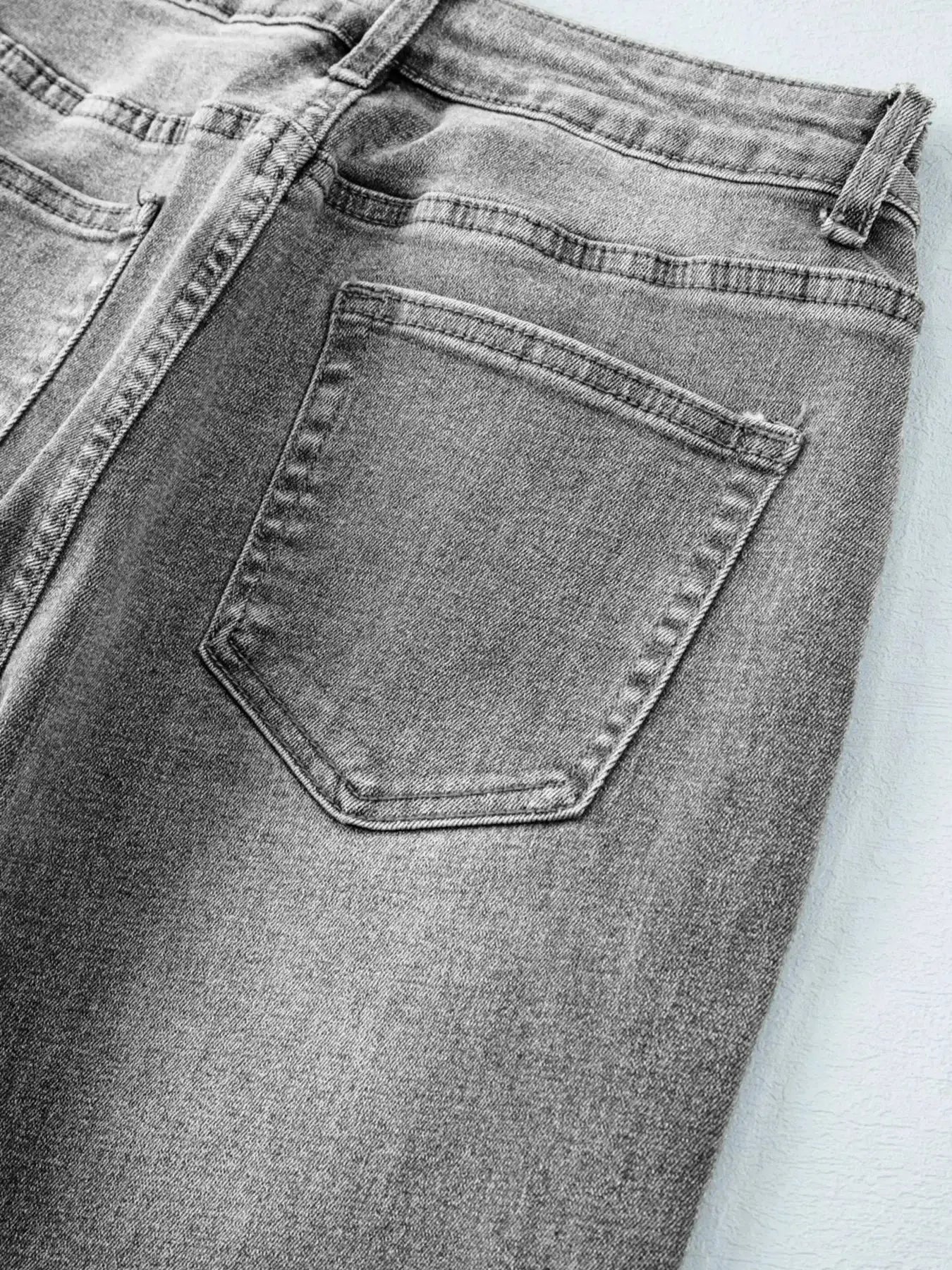High Waist Wide Leg Washed Jeans - Plush Fashion Hub
