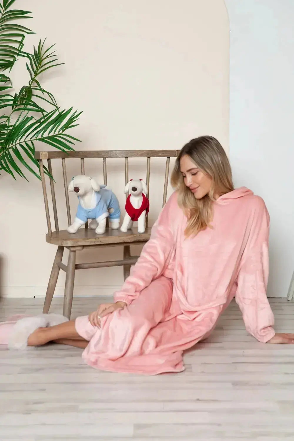Double Take Full Size Pocketed Hooded Midi Lounge Dress - Plush Fashion Hub