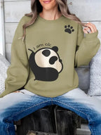 Women's Long Sleeved Panda Print Hoodie - Plush Fashion Hub