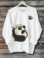 Women's Long Sleeved Panda Print Hoodie - Plush Fashion Hub