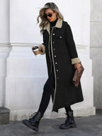 Sherpa Lined Longline Denim Jacket - Plush Fashion Hub