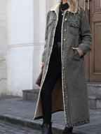 Sherpa Lined Longline Denim Jacket - Plush Fashion Hub