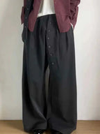 Loose Long Buttons Suit Trousers - Plush Fashion Hub
