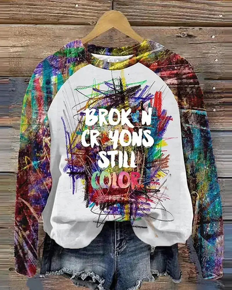 Women's Minimalist Casual Printed Long Sleeved Hoodie - Plush Fashion Hub