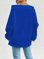 Off-Shoulder Drawstring Sweatshirt - Plush Fashion Hub