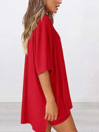 Full Size Oversized Round Neck Top and Shorts Set Plus Size - Plush Fashion Hub