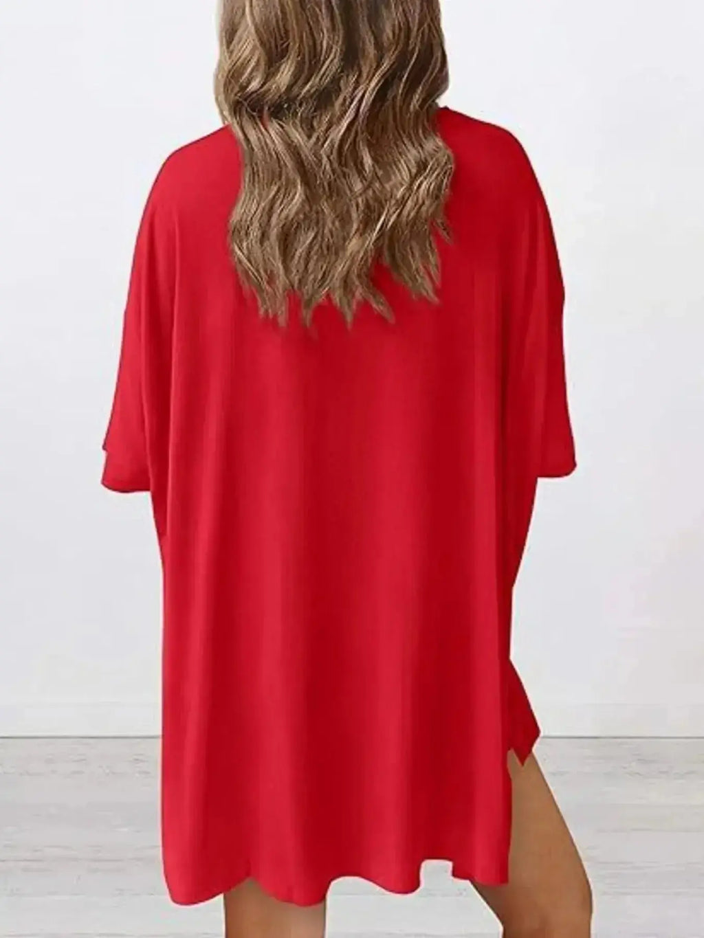 Full Size Oversized Round Neck Top and Shorts Set Plus Size - Plush Fashion Hub