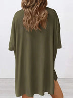 Full Size Oversized Round Neck Top and Shorts Set Plus Size - Plush Fashion Hub
