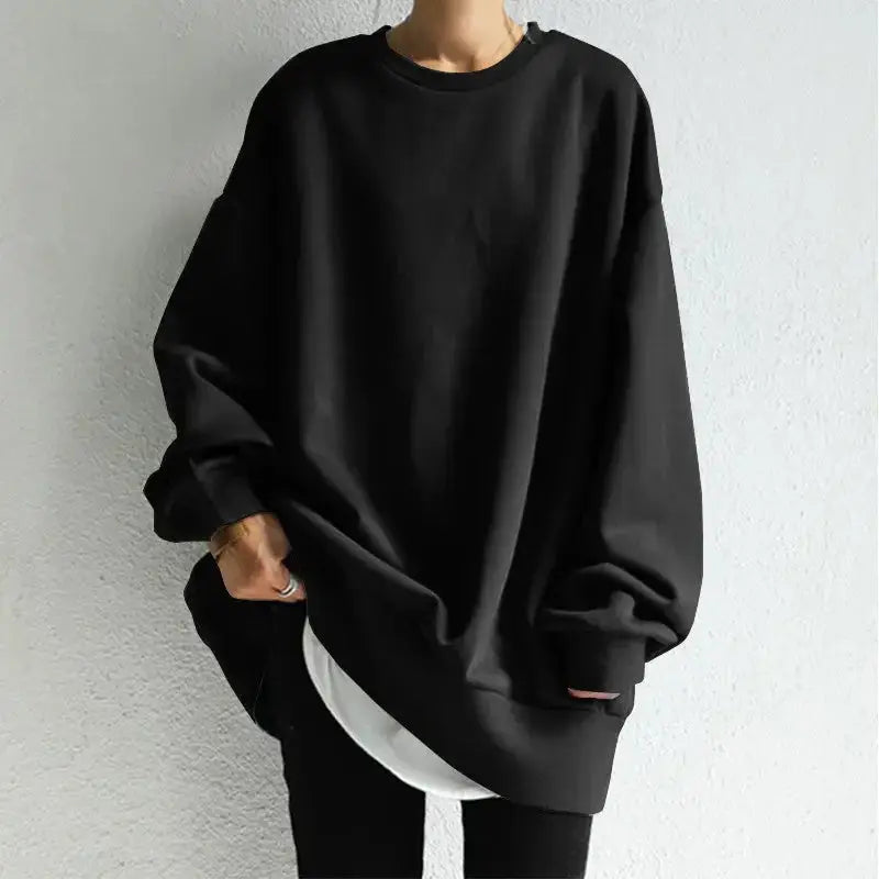 Women's Pullover Round Neck Loose Sweater - Plush Fashion Hub