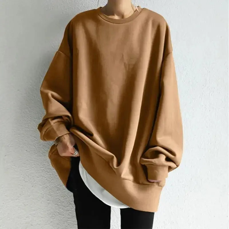 Women's Pullover Round Neck Loose Sweater - Plush Fashion Hub