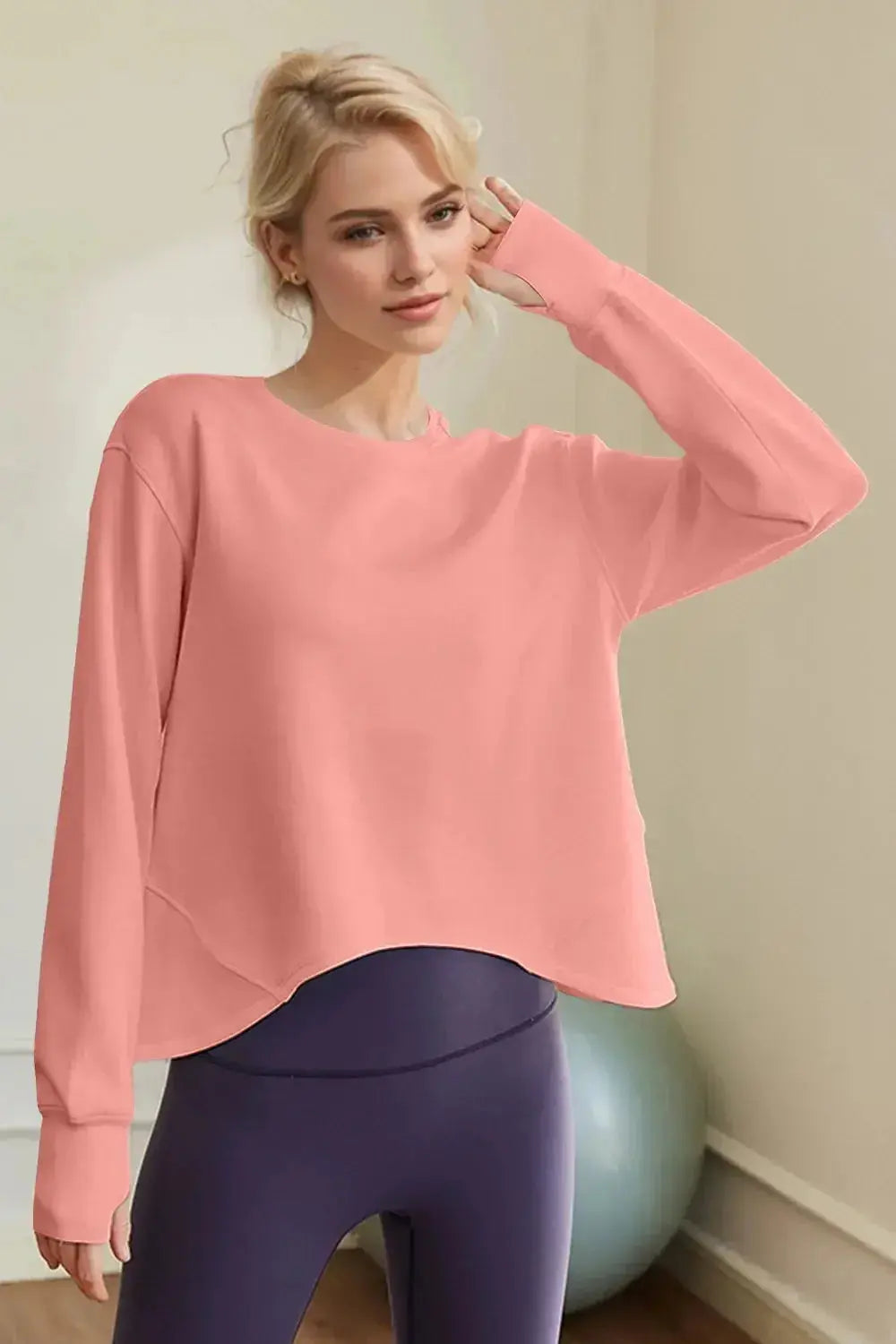 Basic Bae Air Scuba Round Neck Long Sleeve Sweatshirt - Plush Fashion Hub