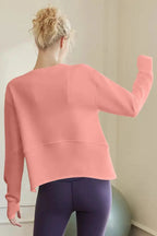 Basic Bae Air Scuba Round Neck Long Sleeve Sweatshirt - Plush Fashion Hub
