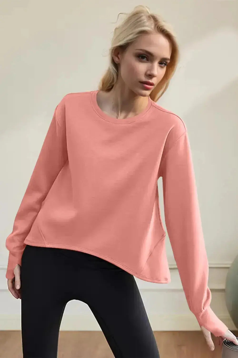 Basic Bae Air Scuba Round Neck Long Sleeve Sweatshirt - Plush Fashion Hub