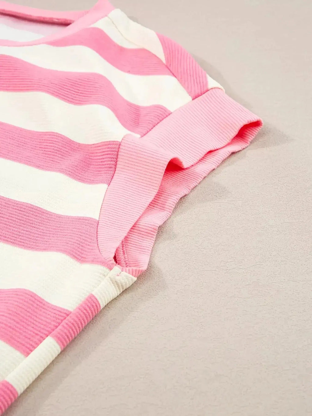 Stripe Cap Sleeve Pocketed Shift Dress - Plush Fashion Hub