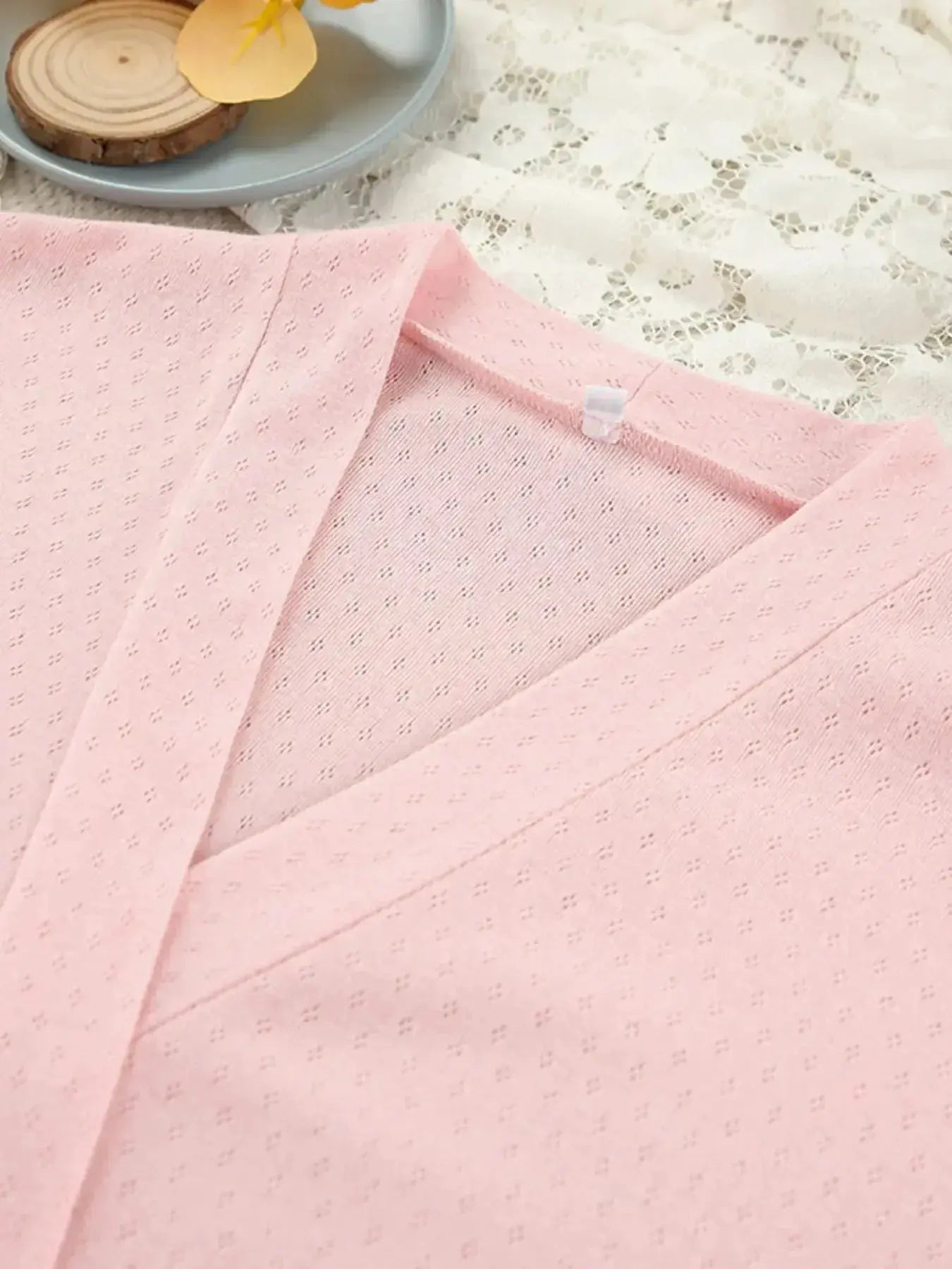 Tie Waist Kimono Sleeve Lounge Nightgown - Plush Fashion Hub