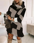 Women's Turtleneck Hooded Mid-length Sweater - Plush Fashion Hub
