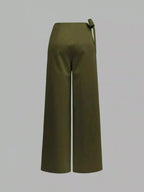 Wrap Waist Wide Leg Pants - Plush Fashion Hub