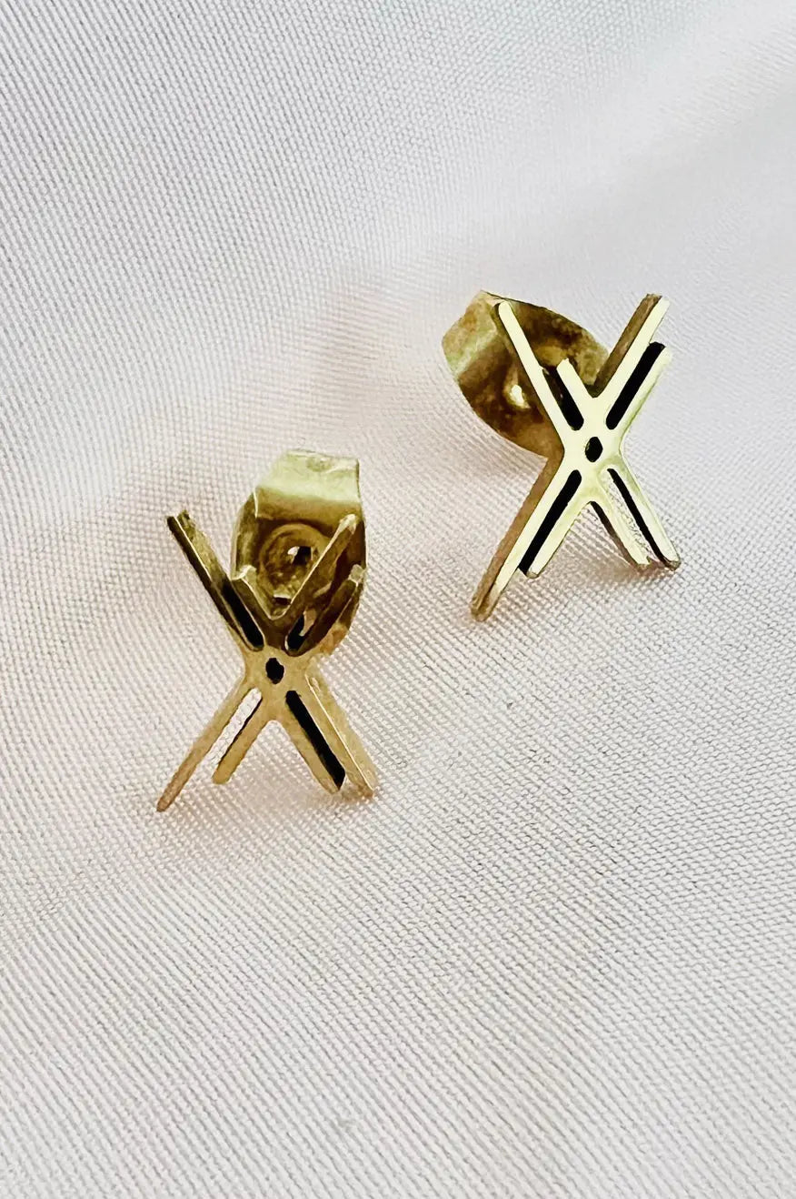 XX Pretty Little Patriot Signature 18k gold Earrings Pretty Little Patriot