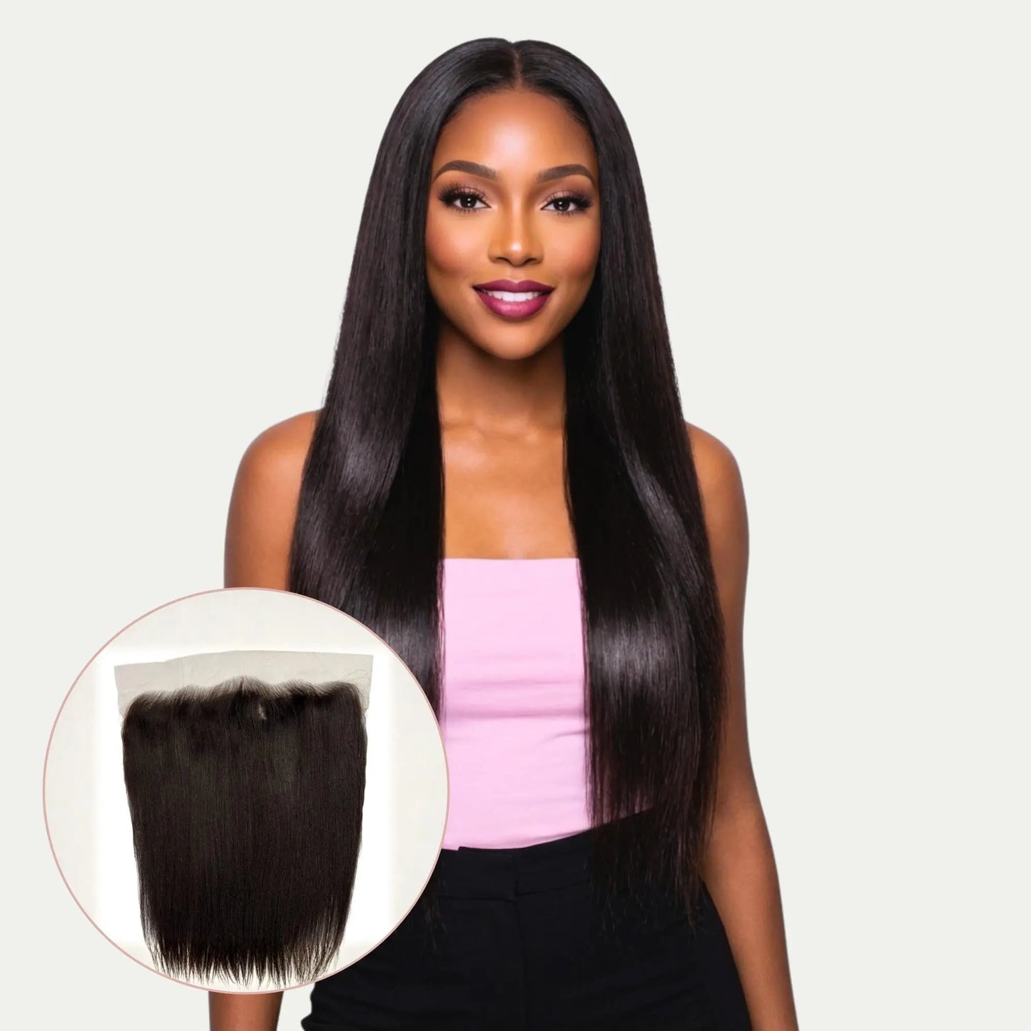 Yaki Straight 13x6 HD Lace Human Hair Frontal Private Label