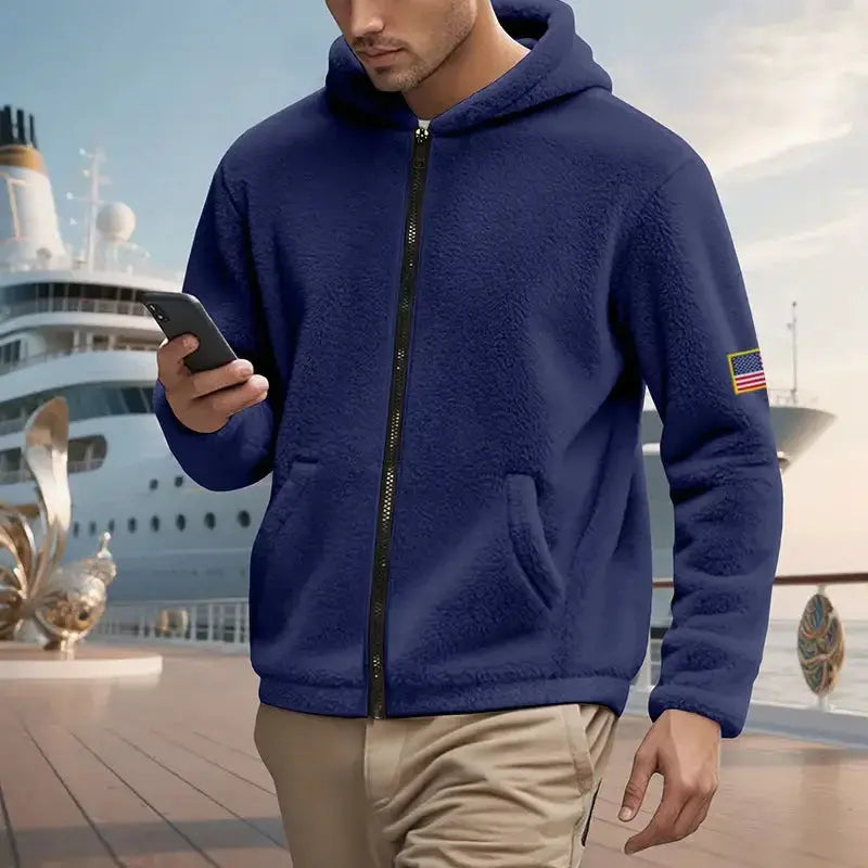 Zipper Hooded Sweatshirt Loose Double-sided Sweater - Plush Fashion Hub