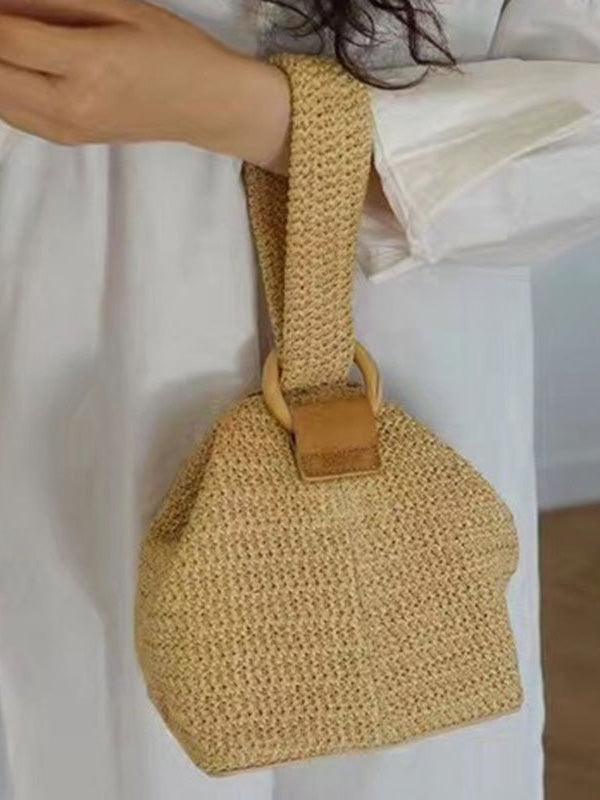 Casual Simple Weave Handbag Plush Fashion Hub