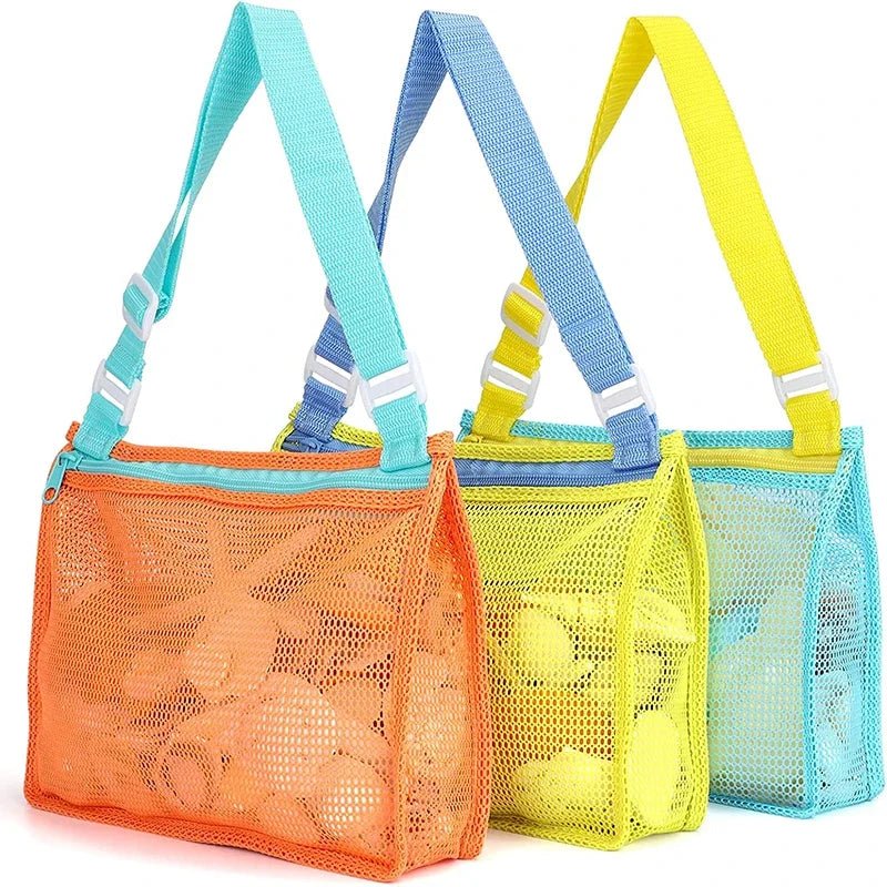 Beach Toy Mesh Bag Kids Shell Storage Bag Beach Toy Seashell Bag Mesh Pool Bags Sand Toys Swimming Accessories for Boy and Girls - Plush Fashion Hub