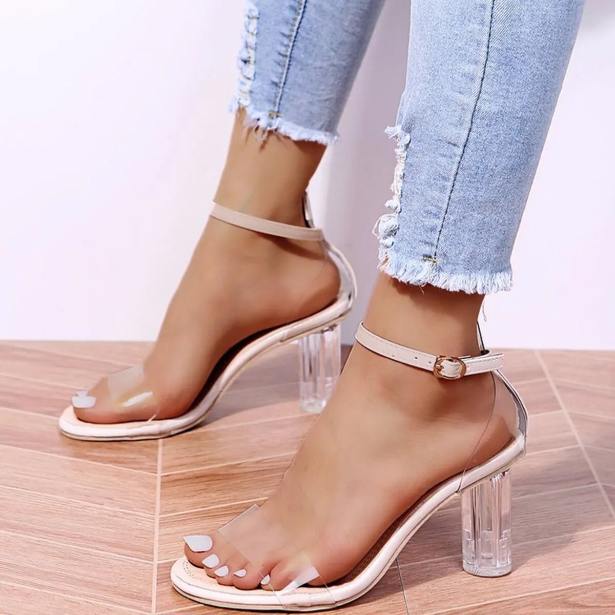 Block Heel Ankle Strap Sandals - Plush Fashion Hub