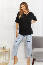 BOMBOM At The Fair Animal Textured Top in Black - Plush Fashion Hub