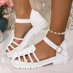 Braided Ankle Strap Sandals - Plush Fashion Hub