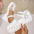 Braided Ankle Strap Sandals - Plush Fashion Hub