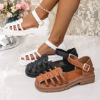 Braided Ankle Strap Sandals - Plush Fashion Hub