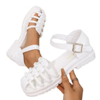 Braided Ankle Strap Sandals - Plush Fashion Hub