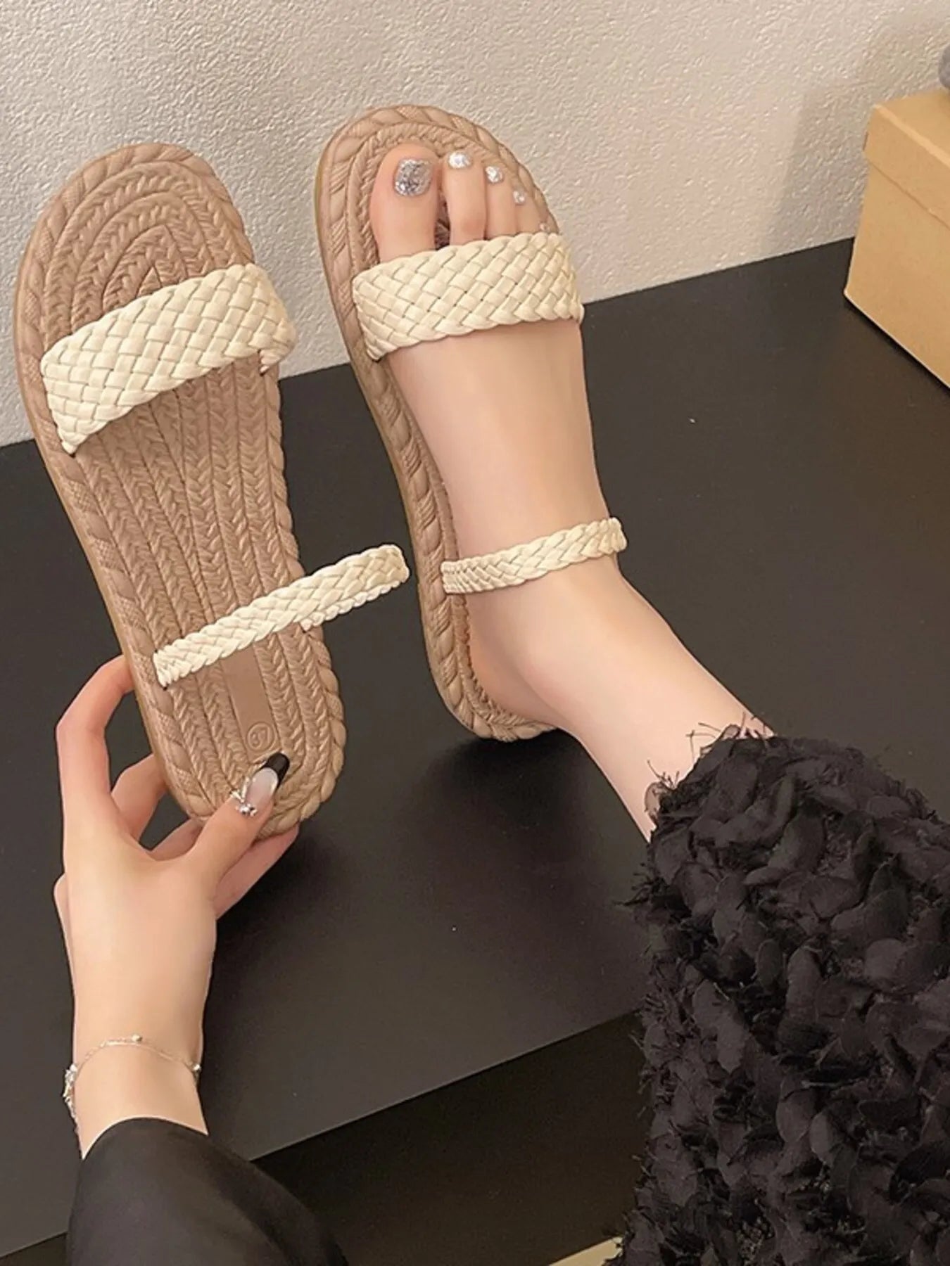 Braided Strap Espadrille Sandals - Plush Fashion Hub