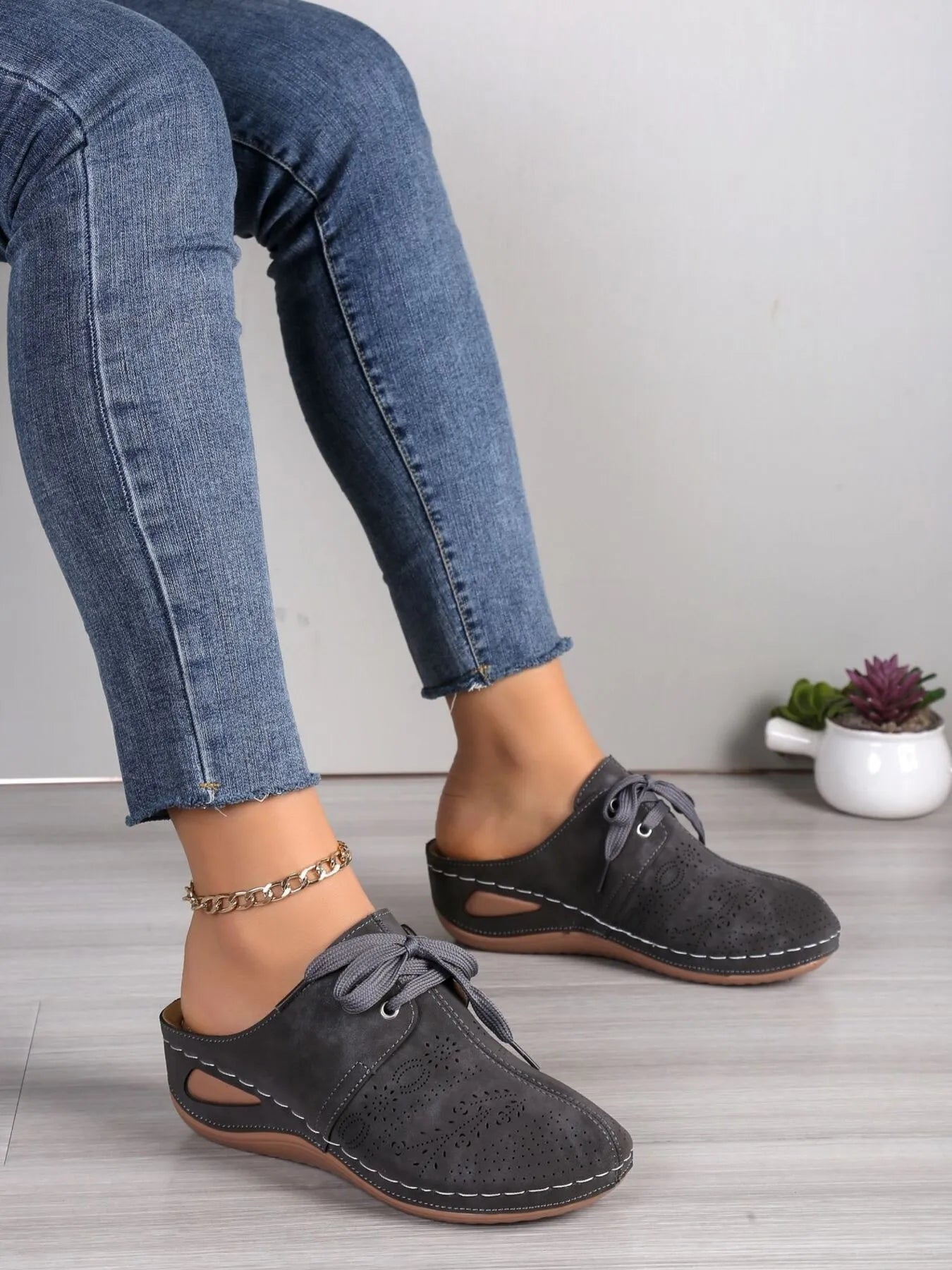 Breathable Lace - Up Slip - Ons - Plush Fashion Hub