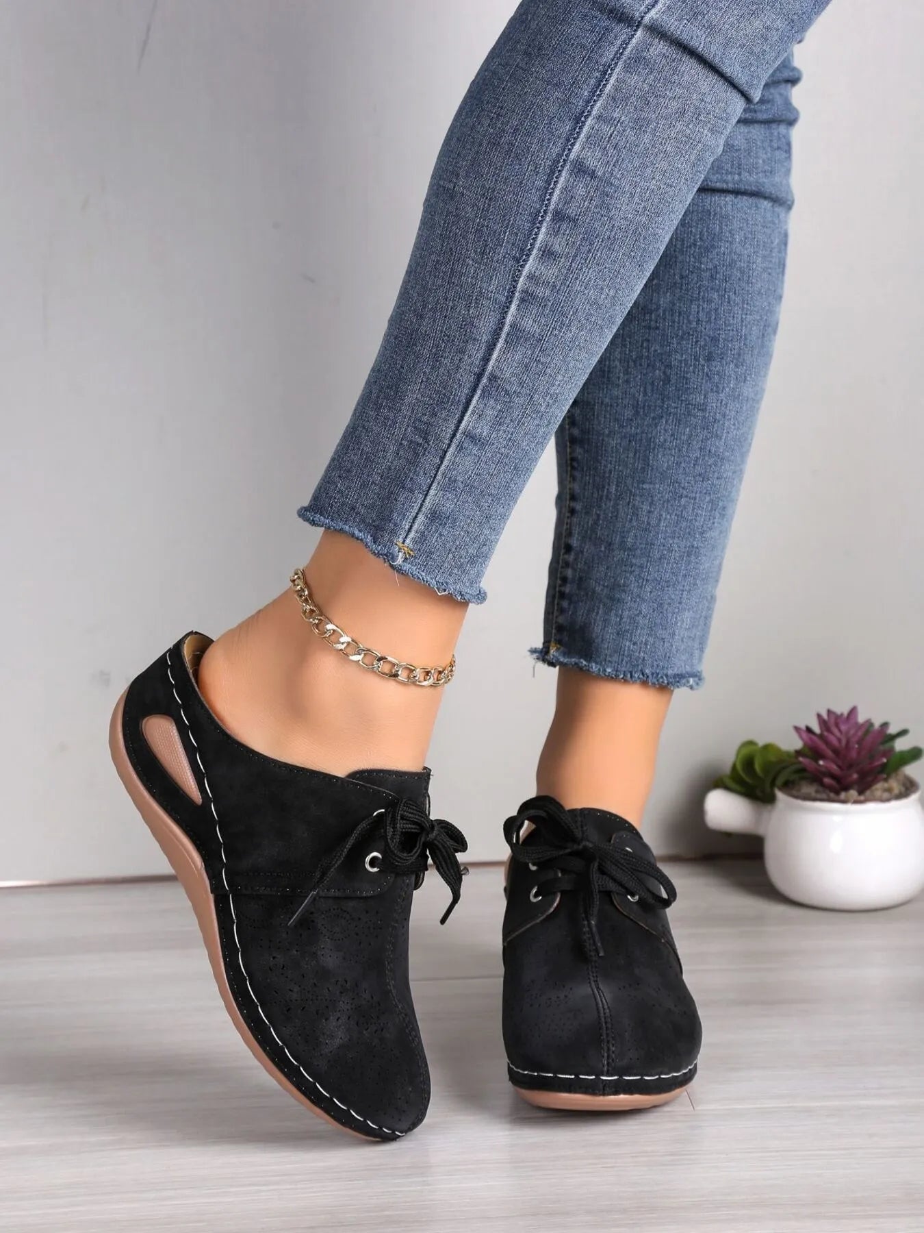 Breathable Lace - Up Slip - Ons - Plush Fashion Hub