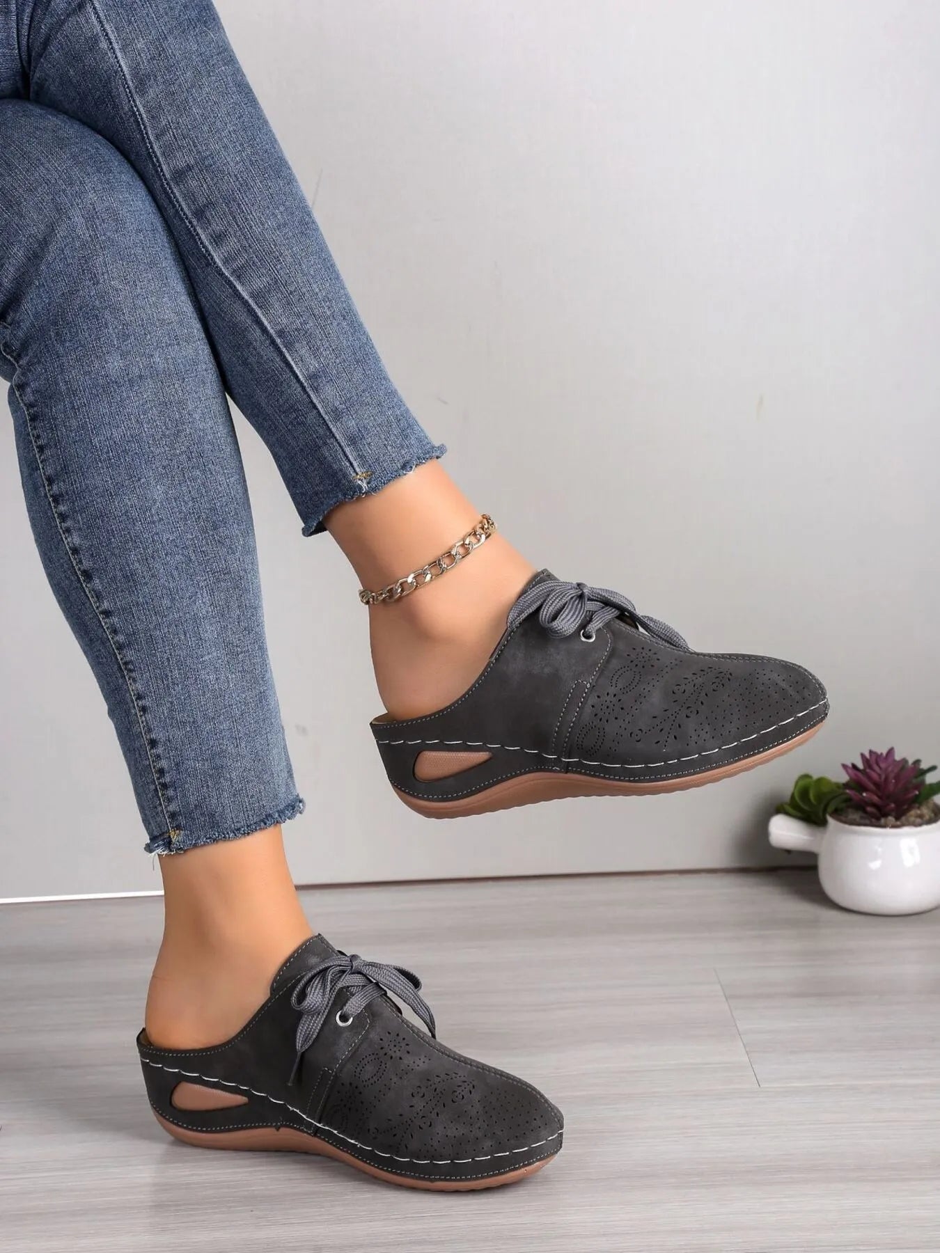 Breathable Lace - Up Slip - Ons - Plush Fashion Hub
