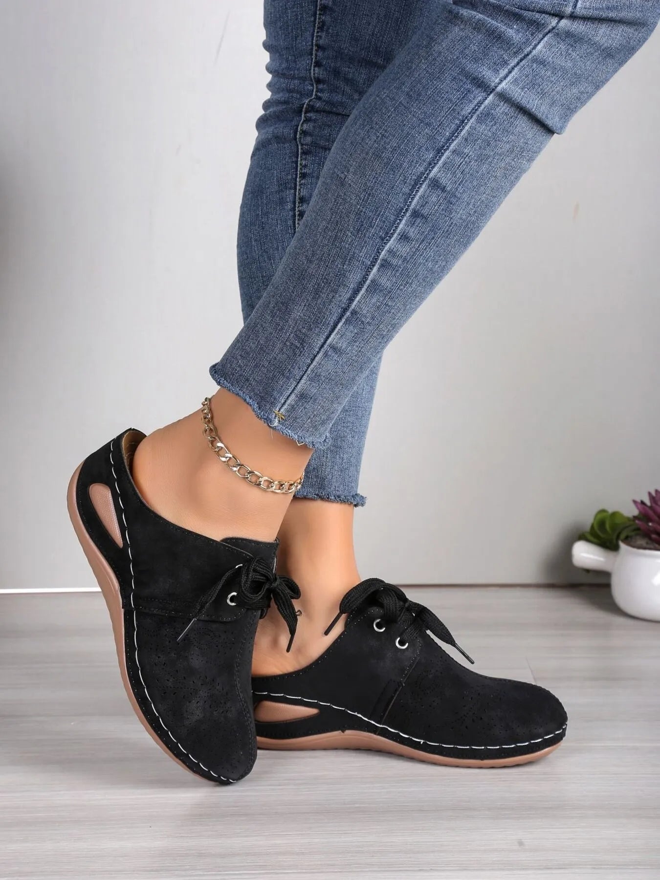 Breathable Lace - Up Slip - Ons - Plush Fashion Hub