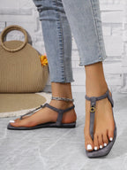 Casual Ankle Strap Toe Post Sandals - Plush Fashion Hub