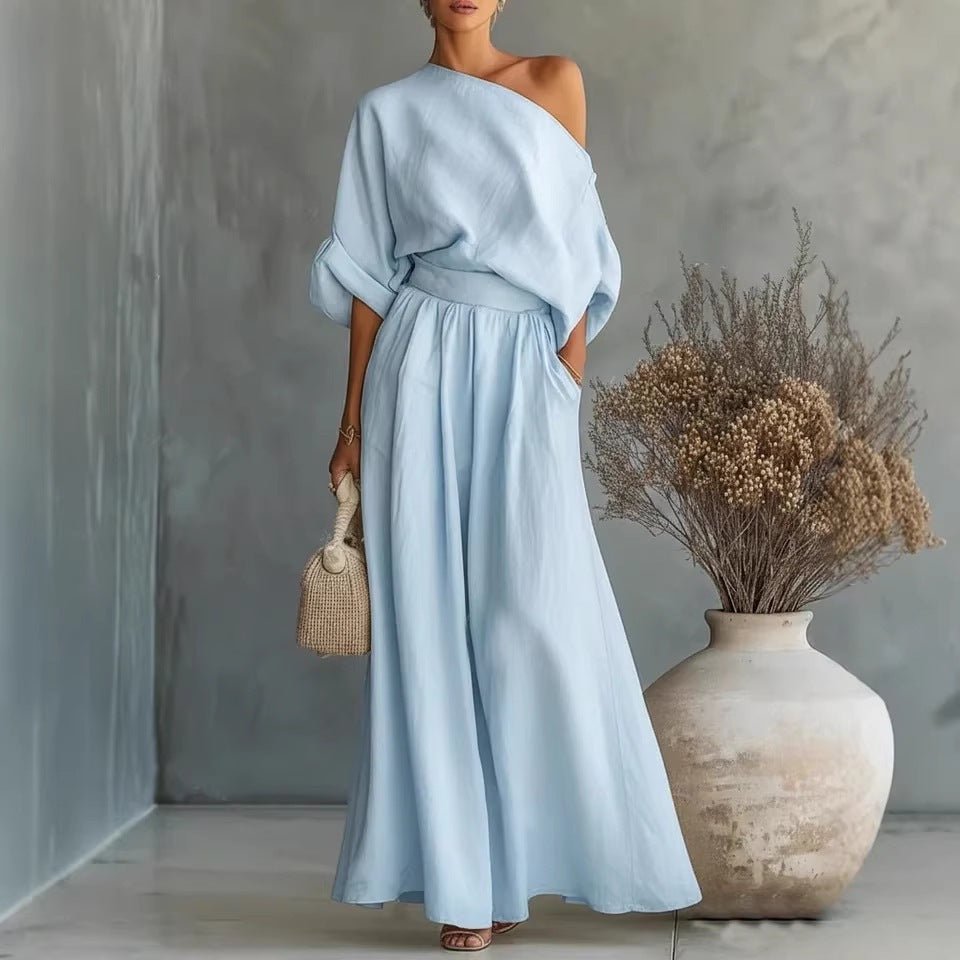 Cropped Off - Shoulder Top & Pants Two - Piece Set – 8 Colors, S–5XL - Plush Fashion Hub
