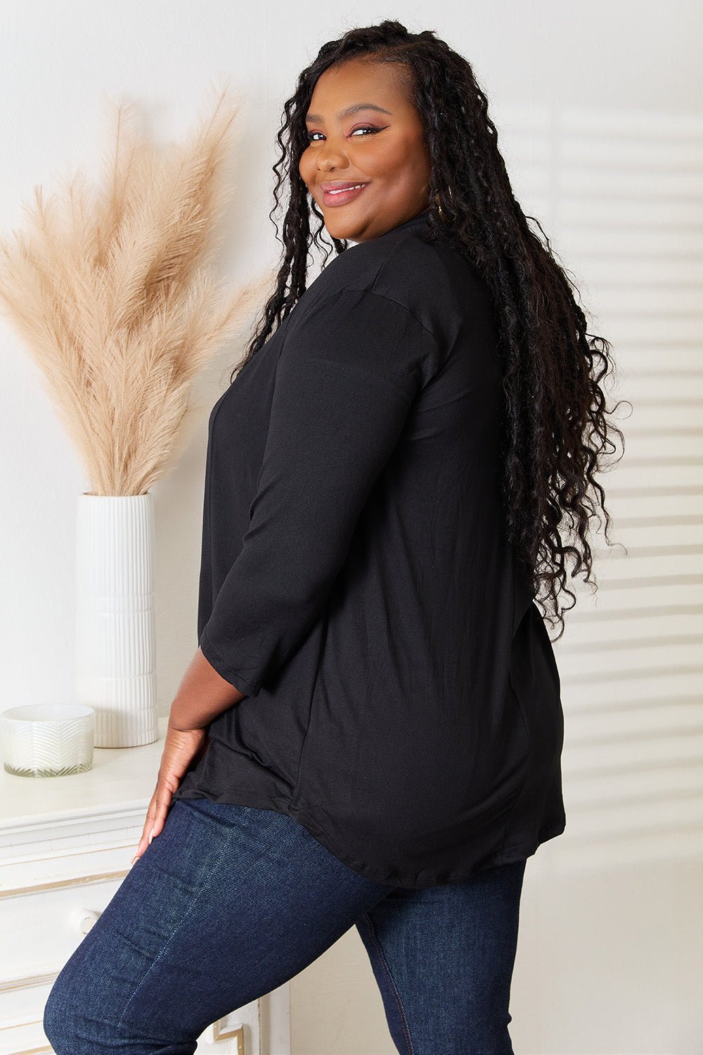 Culture Code Full Size Open Front Cardigan - Plush Fashion Hub