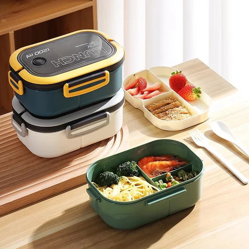 Cute Lunch Compartments Microwave lunch box Outdoor Camping Picnic Food Container - Plush Fashion Hub